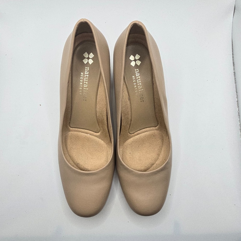 Naturalizer Michelle 6.5 Pumps Beige Leather Comfort Dress Classic Office - Picture 8 of 12